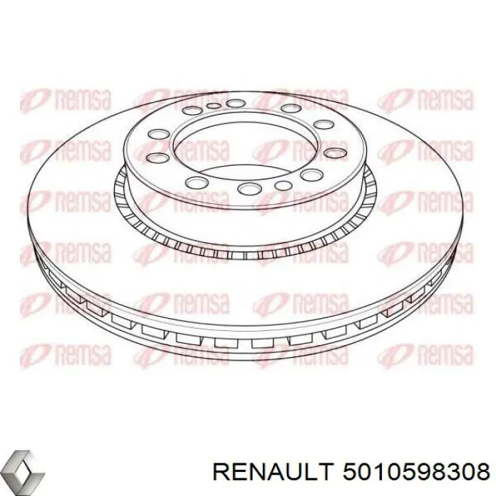 Tarcza hamulcowa przednia 5010598308 Renault (RVI)