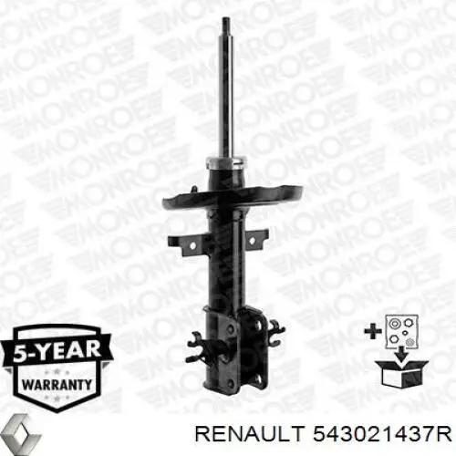 Do koszyka 543021437R Renault (RVI) Amortyzator przedni