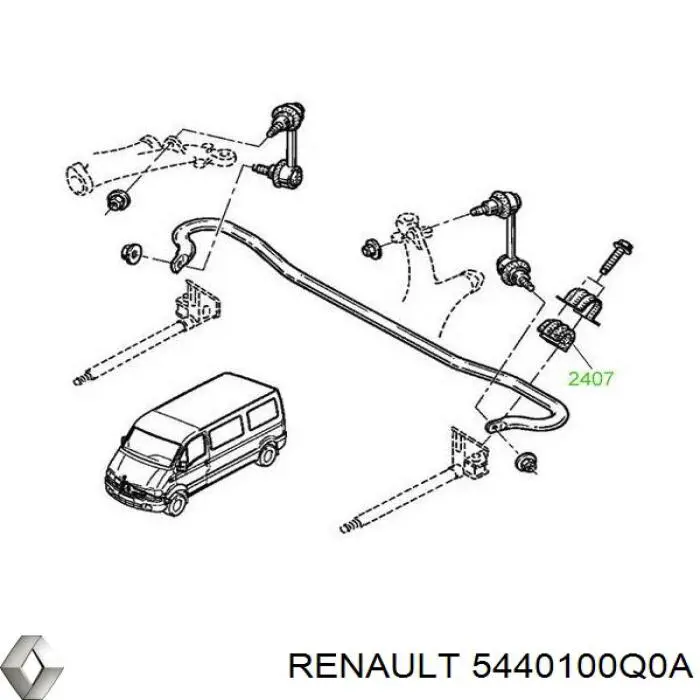 Do koszyka 5440100Q0A Renault (RVI) Korpus osi przedniej