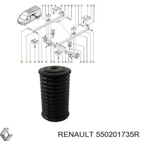 Do koszyka 550201735R Renault (RVI) Resor tylny
