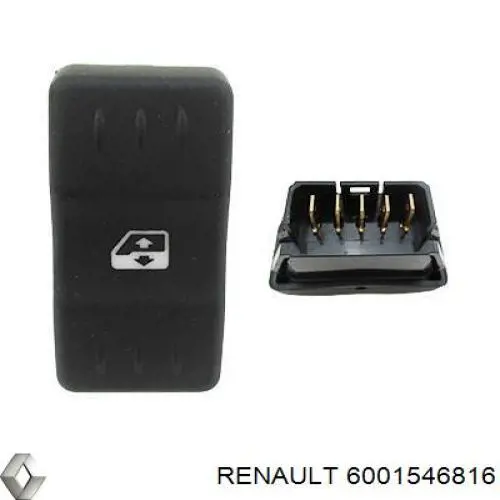 Włącznik przyciskowy podnośnika szyby konsoli centralnej Renault (RVI) 6001546816 cena, od 9,02 USD
