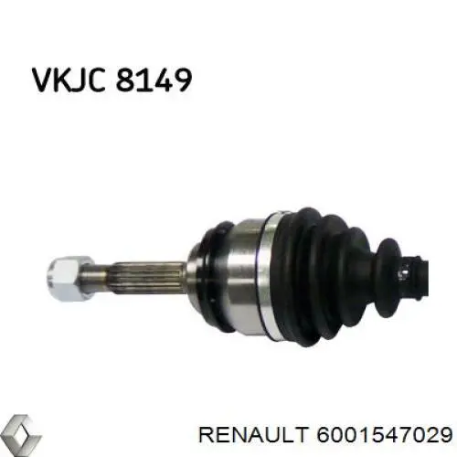Do koszyka 6001547029 Renault (RVI) Półoś napędowa przednia prawa