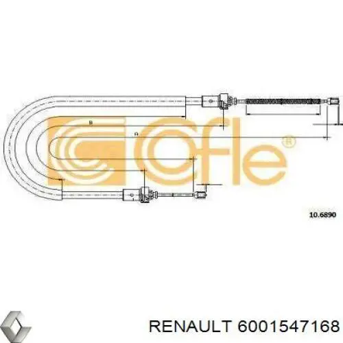Do koszyka 6001547168 Renault (RVI) Linka hamulca ręcznego tylna prawa/lewa