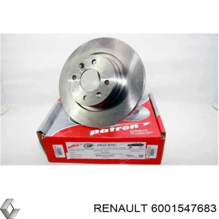 Do koszyka 6001547683 Renault (RVI) Tarcza hamulcowa przednia
