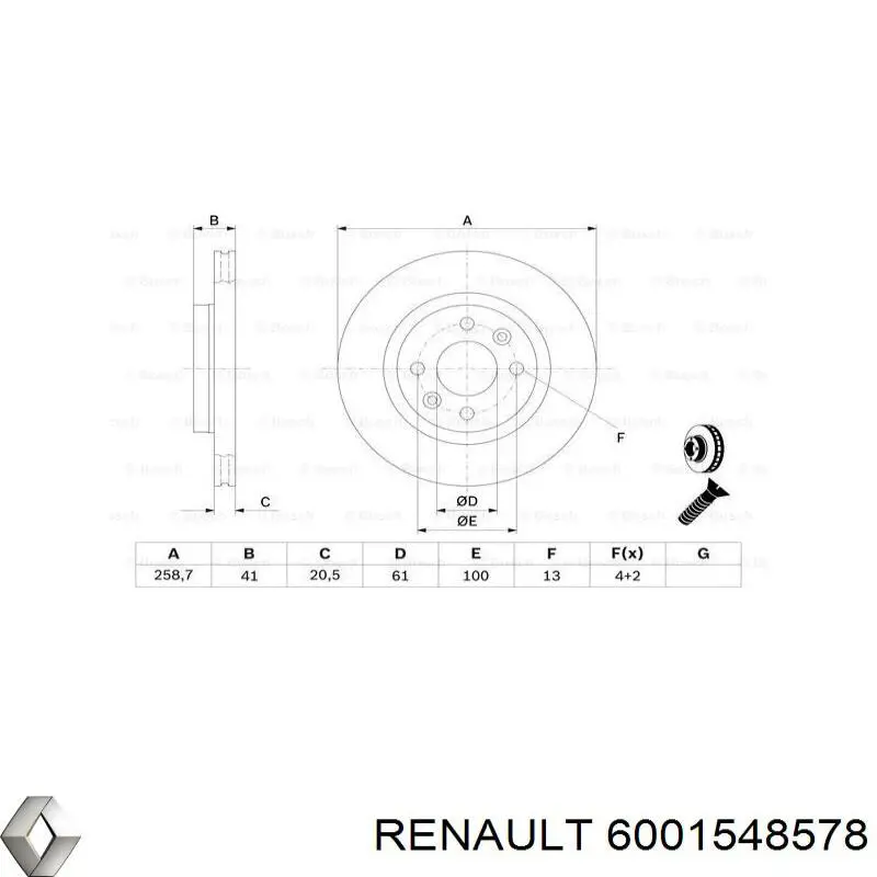 Tarcza hamulcowa przednia Renault (RVI) 6001548578 cena, od 52,17 USD