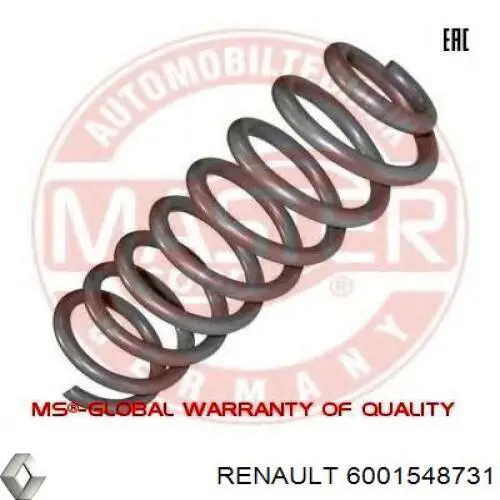 Sprężyna tylna Renault (RVI) 6001548731 cena, od 22,07 USD