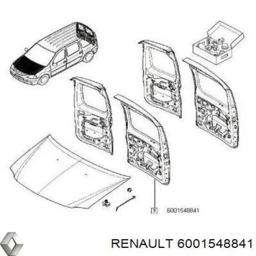 Drzwi tylne lewe Renault (RVI) 6001548841 cena, od 376,79 USD