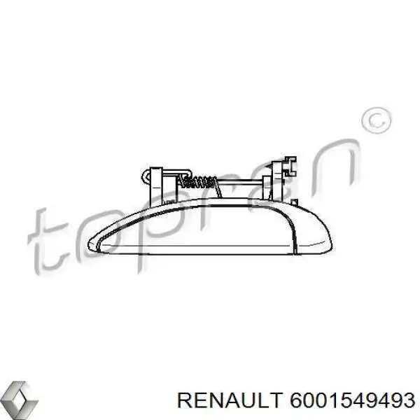 6001549493 Renault (RVI) Klamka drzwi lewych zewnętrzna przednia/tylna