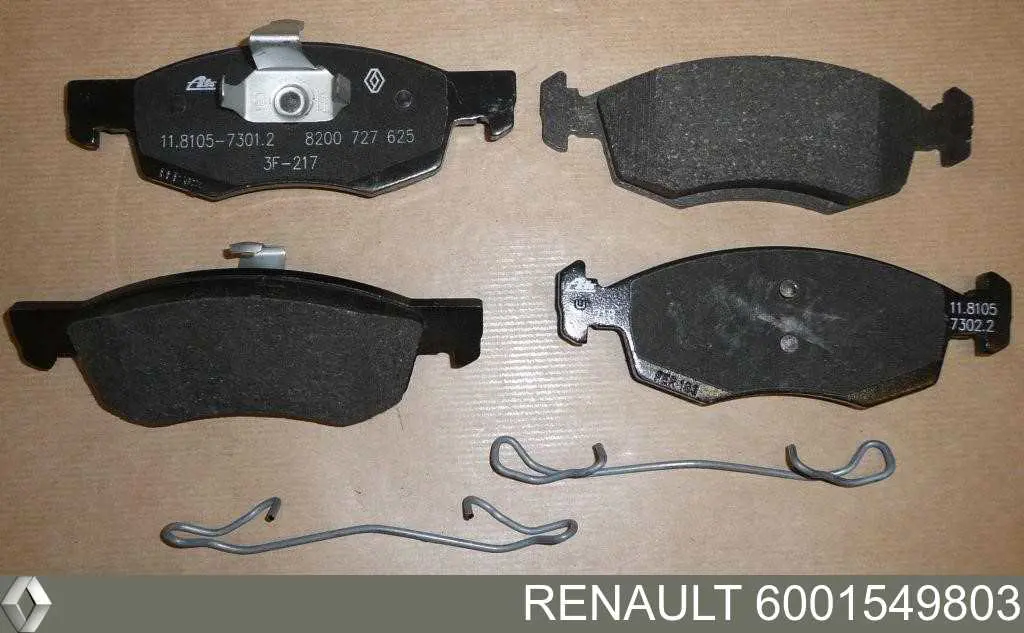 6001549803 Renault (RVI) Klocki hamulcowe przednie tarczowe