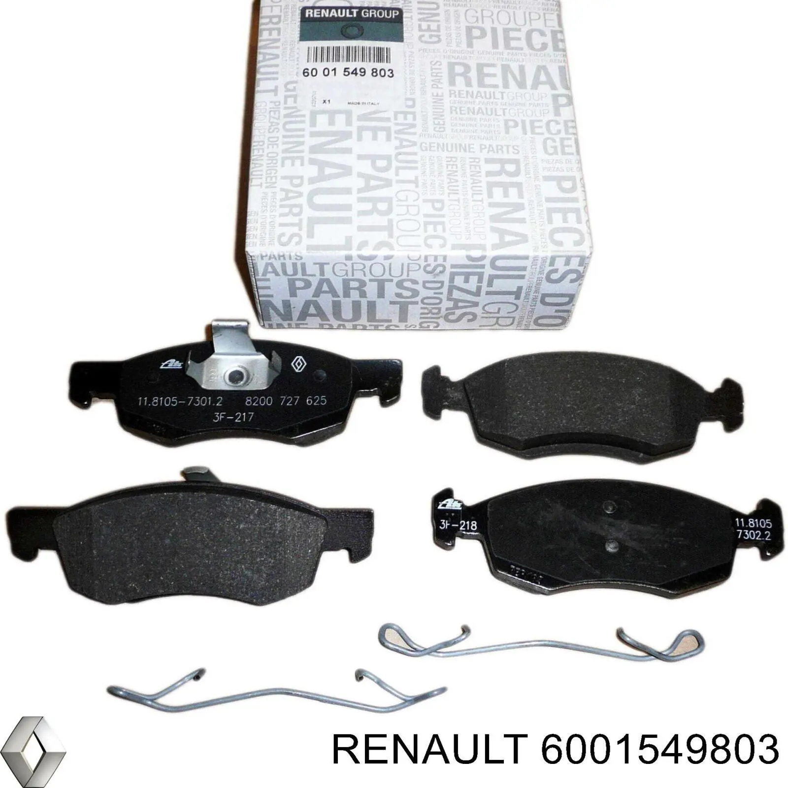 Do koszyka 6001549803 Renault (RVI) Klocki hamulcowe przednie tarczowe