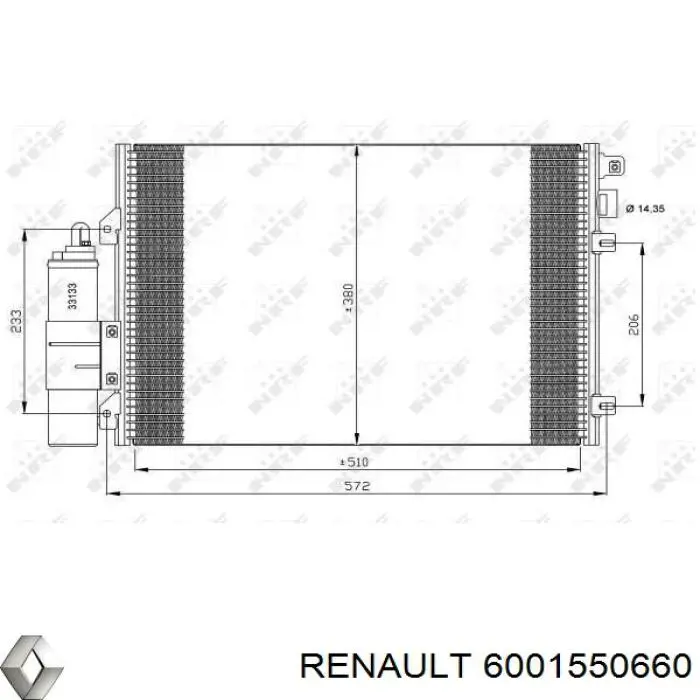 6001550660 Renault (RVI) Chłodnica klimatyzacji