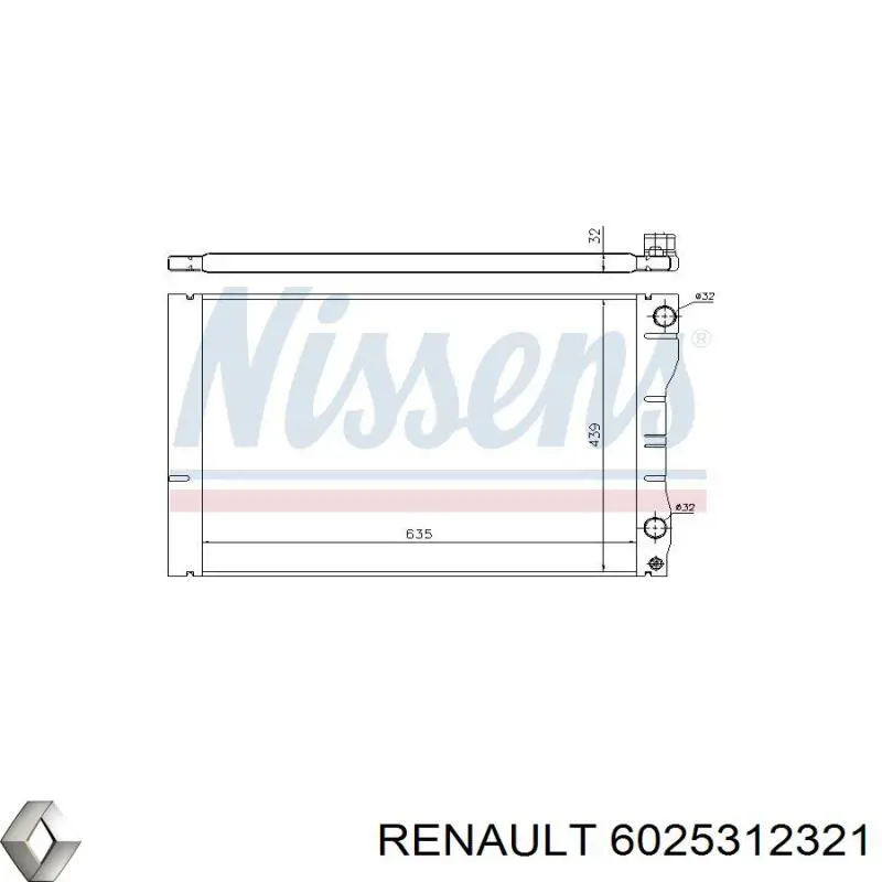 Do koszyka 6025312321 Renault (RVI) Chłodnica silnika