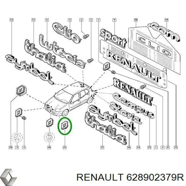 Emblemat na atrapę chłodnicy Renault LODGY 