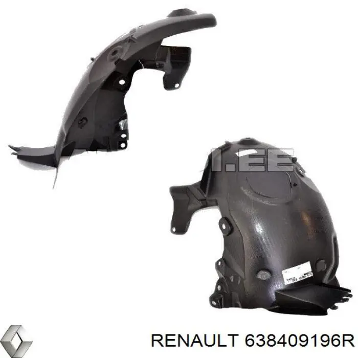 Do koszyka 638409196R Renault (RVI) Nadkole błotnika przedniego prawe