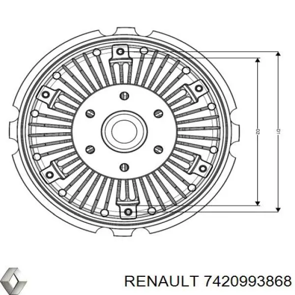 Do koszyka 7420993868 Renault (RVI) Sprzęgło wiskotyczne wentylatora chłodzenia
