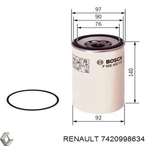 Filtr paliwa Renault (RVI) 7420998634