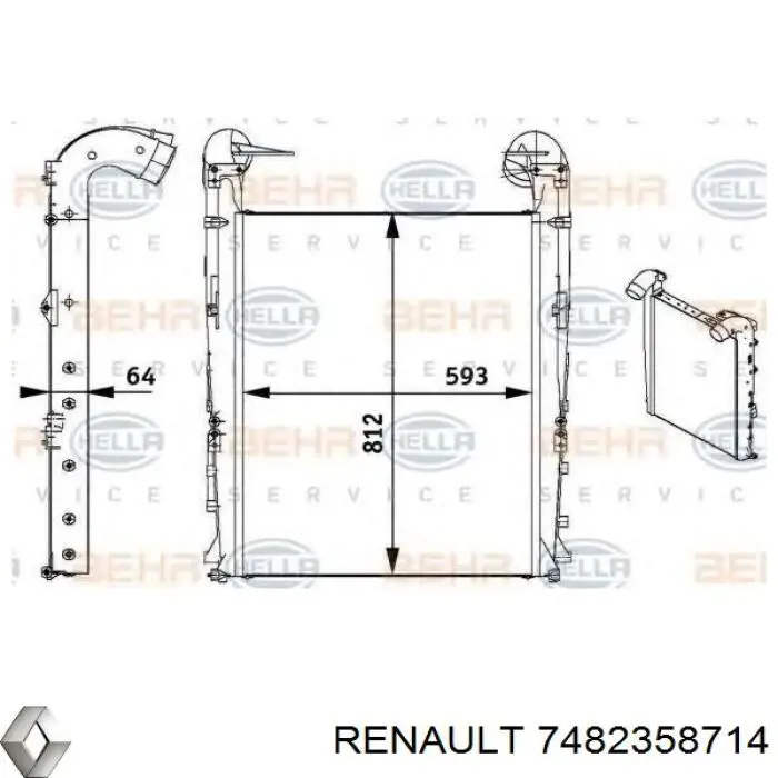 7482358714 Renault (RVI) Chłodnica intercoolera