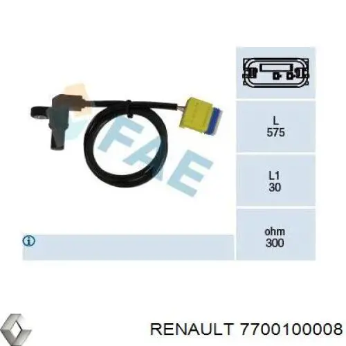 Czujnik prędkości 7700100008 Renault (RVI)