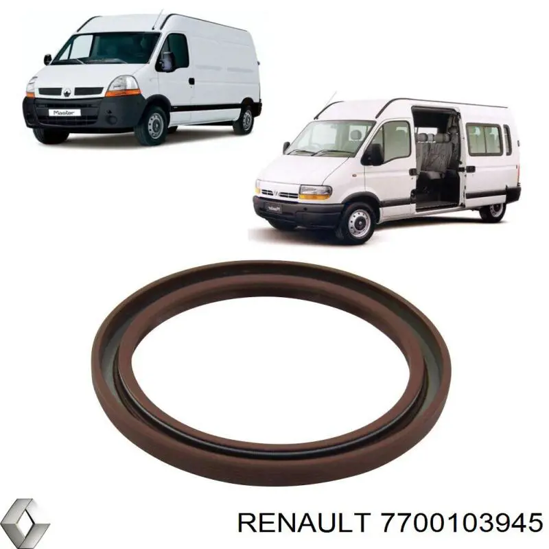 Uszczelniacz wału korbowego przedni 7700103945 Renault (RVI)