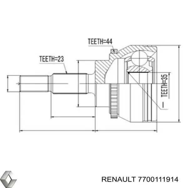 7700111914 Renault (RVI) Półoś napędowa przednia prawa