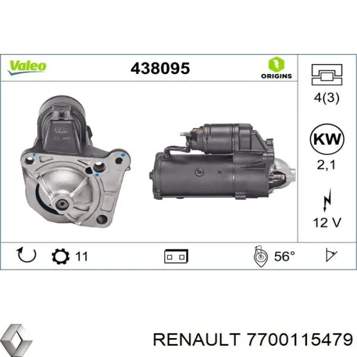 7700115479 Renault (RVI) rozrusznik