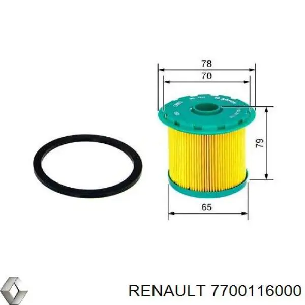 Filtr paliwa Renault (RVI) 7700116000 cena, od 21,07 USD