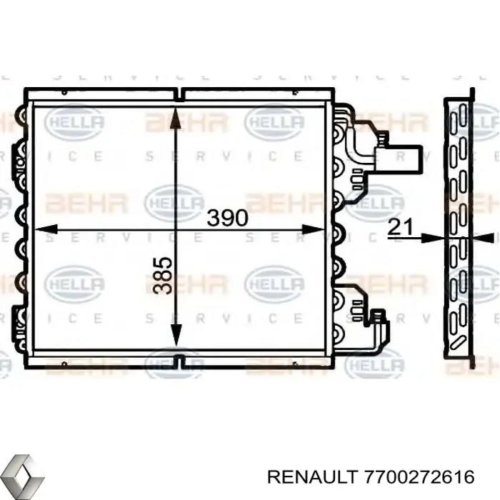 Chłodnica klimatyzacji Renault Clio I hatchback (BC57, 5357) (1990 - 1998) cena, od 44,61 USD