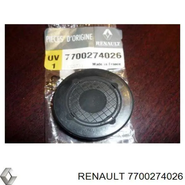 Do koszyka 7700274026 Renault (RVI) Zaślepka głowicy cylindrów/bloku cylindrów