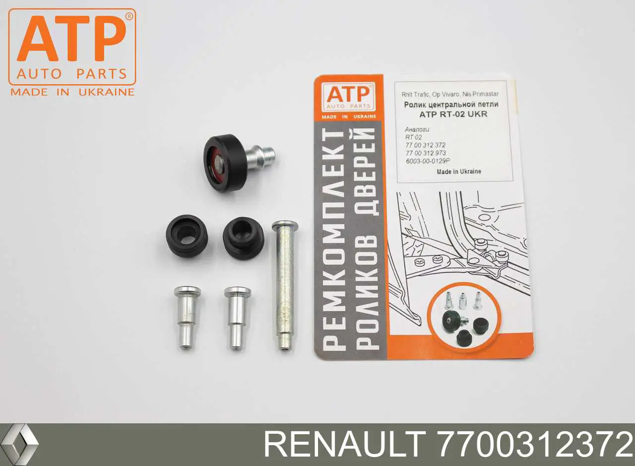 Do koszyka 7700312372 Renault (RVI) Rolka drzwi bocznych (przesuwnych) prawa środkowa