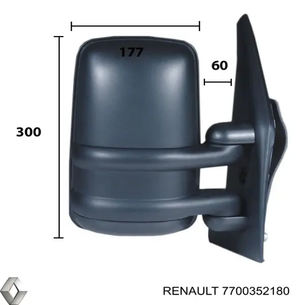 7700352180 Renault (RVI) Lusterko wsteczne prawe