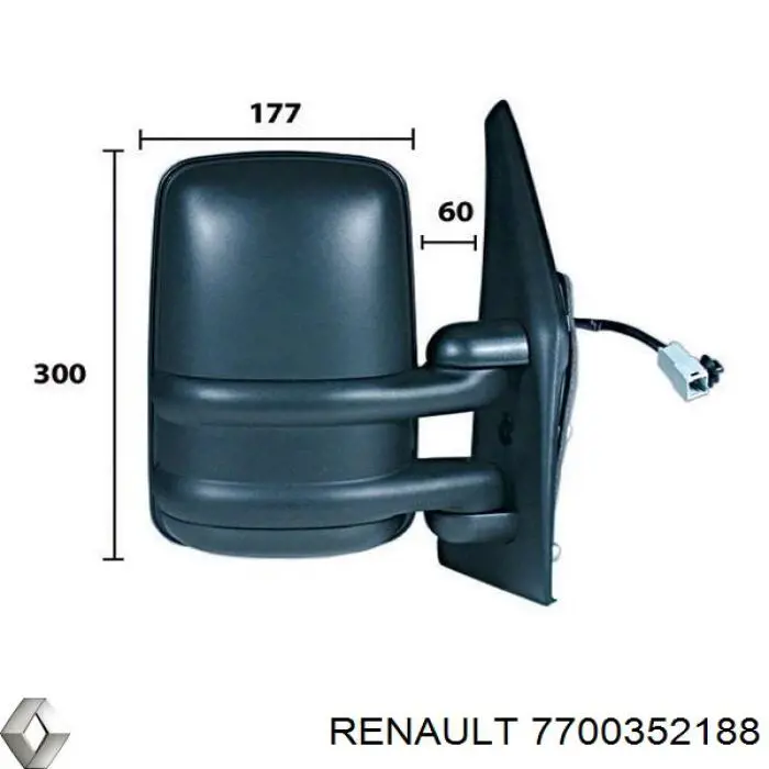 7700352188 Renault (RVI) Lusterko wsteczne prawe