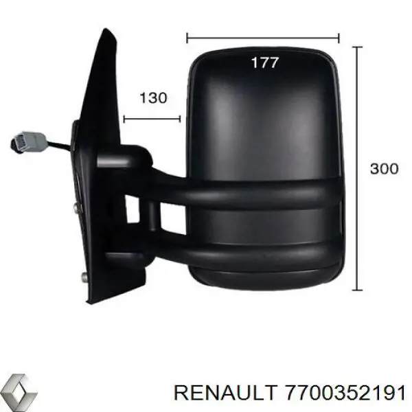 7700352191 Renault (RVI) Lusterko wsteczne lewe