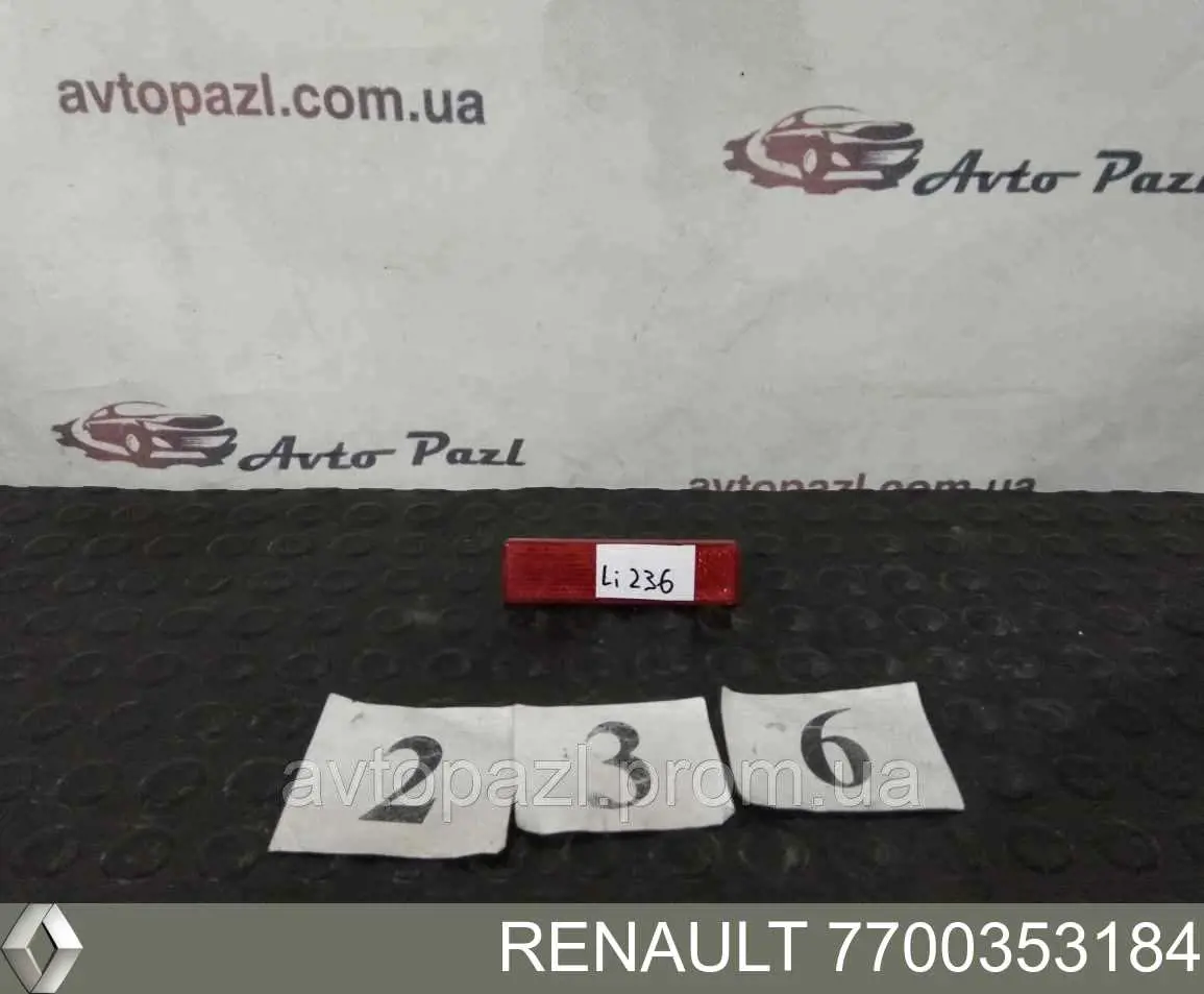 Do koszyka 7700353184 Renault (RVI) Lampa odblaskowa zderzaka tylnego