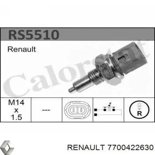Do koszyka 7700422630 Renault (RVI) Czujnik włączania światła cofania