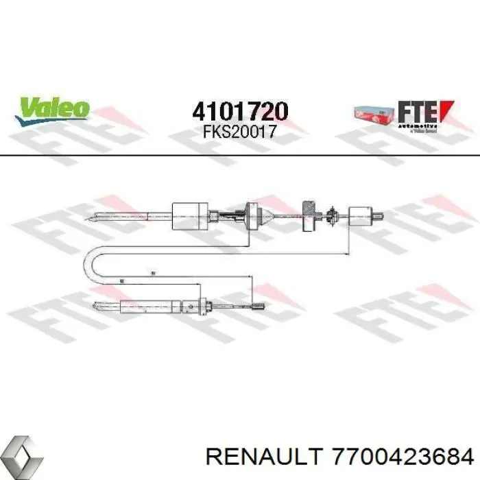 Do koszyka 7700423684 Renault (RVI) Linka sprzęgła