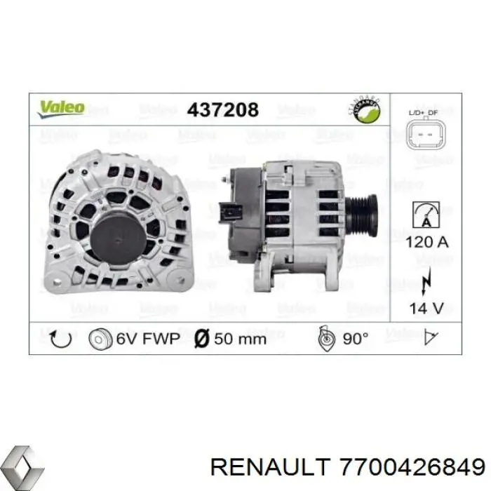 Alternator Renault (RVI) 7700426849