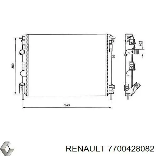Chłodnica silnika Renault (RVI) 7700428082 cena, od 61,03 USD