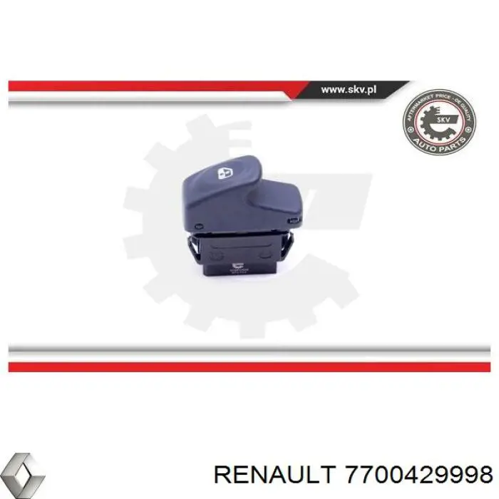 Włącznik przyciskowy podnośnika szyby przedni lewy Renault (RVI) 7700429998 cena, od 23,84 USD