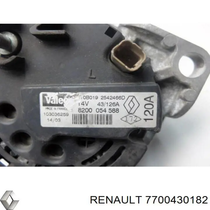 Alternator 7700430182 Renault (RVI)
