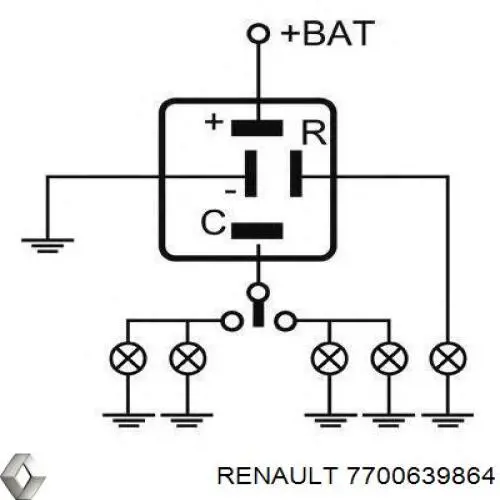 Przekaźnik kierunkowskazów 7700639864 Renault (RVI)