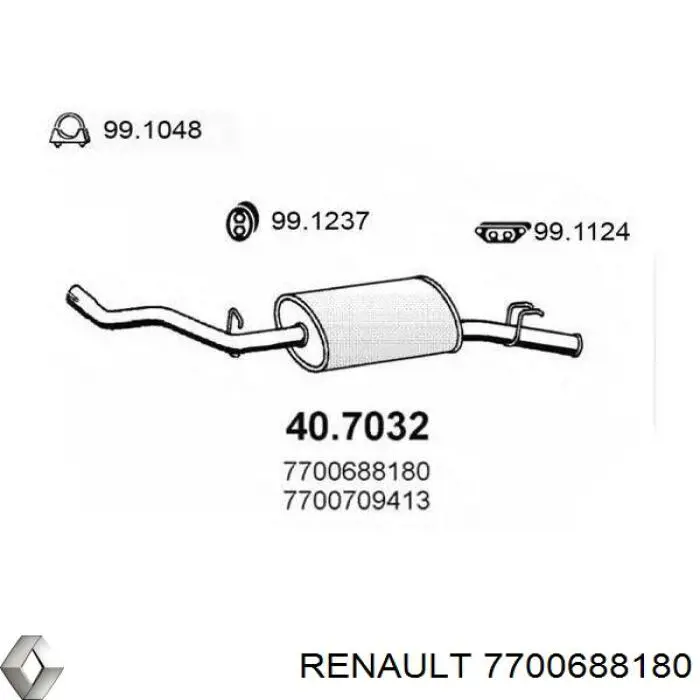 Tłumik, tylna część do Renault 11 5 dr BC37