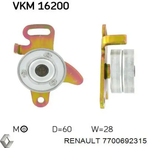 Do koszyka 7700692315 Renault (RVI) Rolka napinacza paska rozrządu