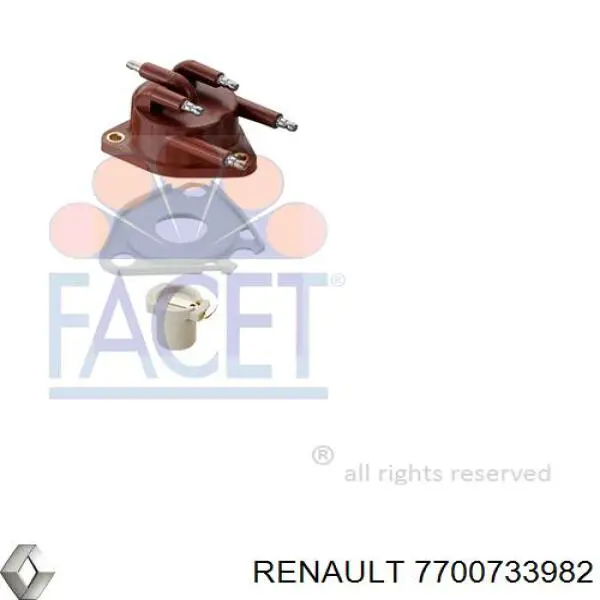 Kopułka rozdzielacza zapłonu Renault (RVI) 7700733982 cena, od 108,26 USD