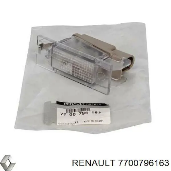 Do koszyka 7700796163 Renault (RVI) Lampa oświetlenia tylnej tablicy rejestracyjnej