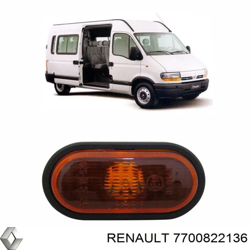 Powtarzacz kierunkowskazu na błotniku Renault (RVI) 7700822136
