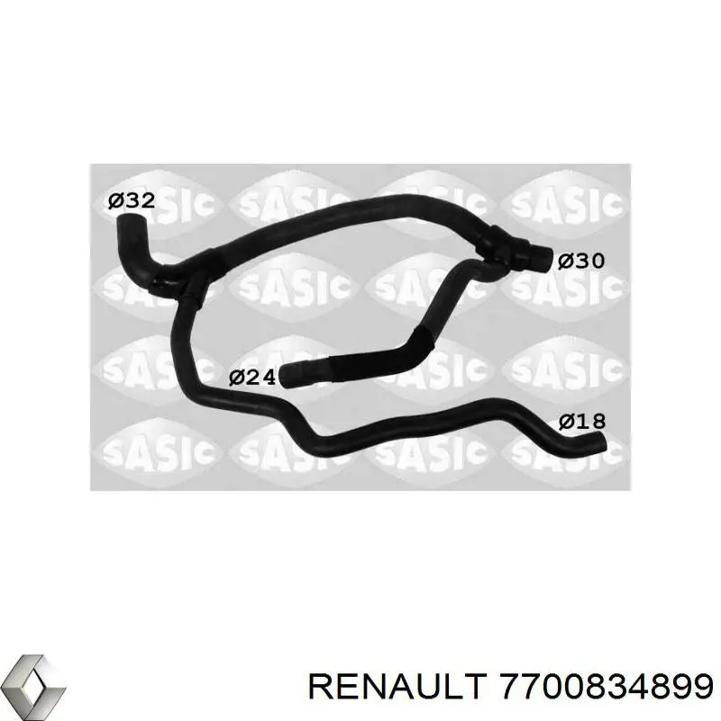 Przewód (króciec) układu chłodzenia Renault (RVI) 7700834899 cena, od 50,51 USD