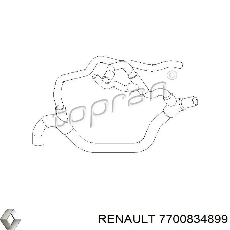7700834899 Renault (RVI) Przewód (króciec) układu chłodzenia