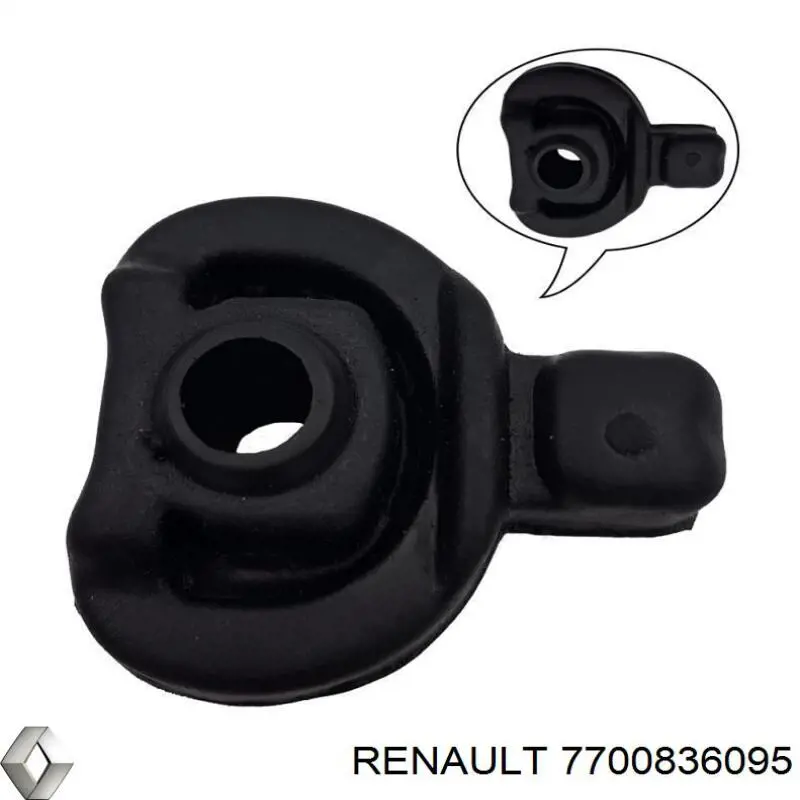 Do koszyka 7700836095 Renault (RVI) Poduszka mocowania tłumika