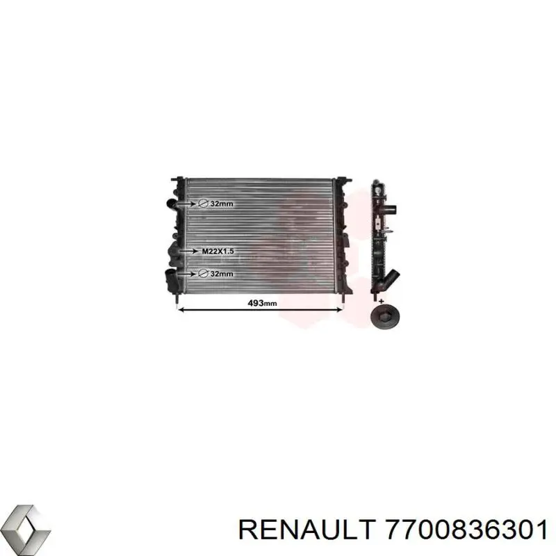 Chłodnica silnika Renault (RVI) 7700836301 cena, od 64,68 USD