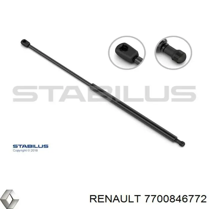 Do koszyka 7700846772 Renault (RVI) Amortyzator klapy bagażnika (3/5 drzwi-tylnych)